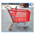 Hot Sale Red Plastic Shopping Trolleys with Metal Frame